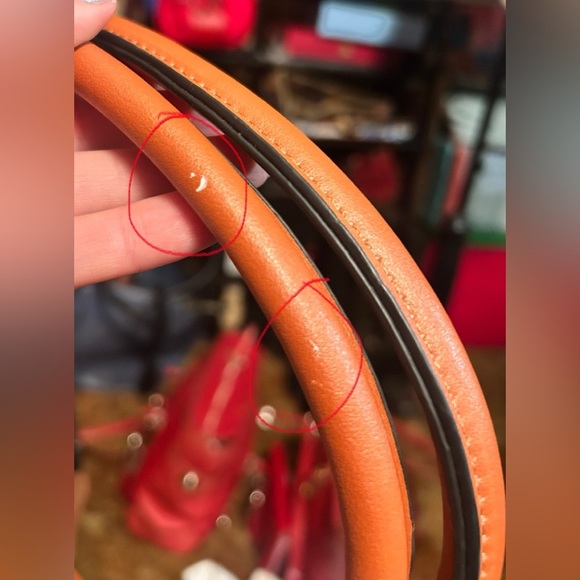 NWOT Red Vinyl & Vegan Leather Large Capacity Tote Bag​ - Picture 8 of 10